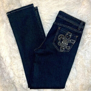 Daniel Jeans Dark denim,  back pocket rhinestone embellishments - Size 9/10